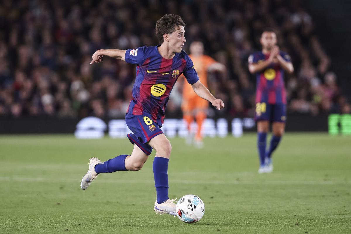 Gavi of FC Barcelona in action during the Spanish league, LaLiga EA Sports, football match played between FC Barcelona and Real Betis at Spotify Camp Nou stadium on May 17, 2026 in Barcelona, Spain. AFP7 17/05/2026 ONLY FOR USE IN SPAIN