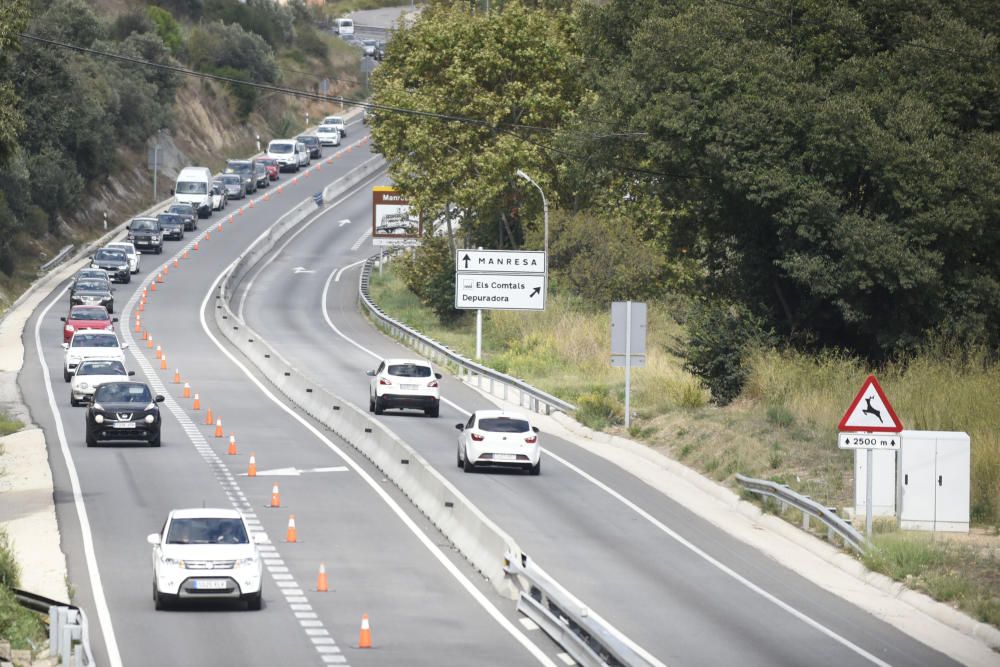 L'operació tornada deixa cues a la C-55, a Castellgalí