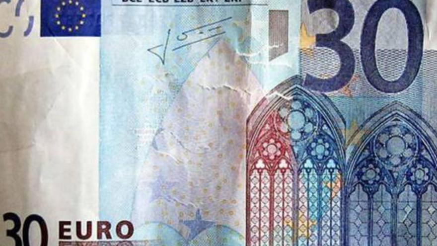 Imagen del billete falsificado.