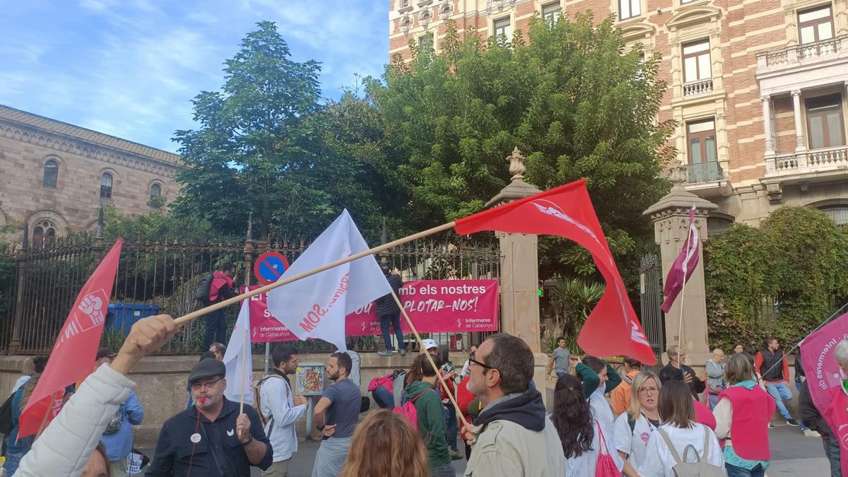 La protesta de diversos sindicats a Barcelona, a finals de la setmana passada.