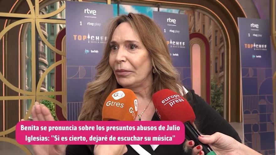 Benita se pronuncia sobre los presuntos abusos de Julio Iglesias: "Si es cierto, dejaré de escuchar su música"