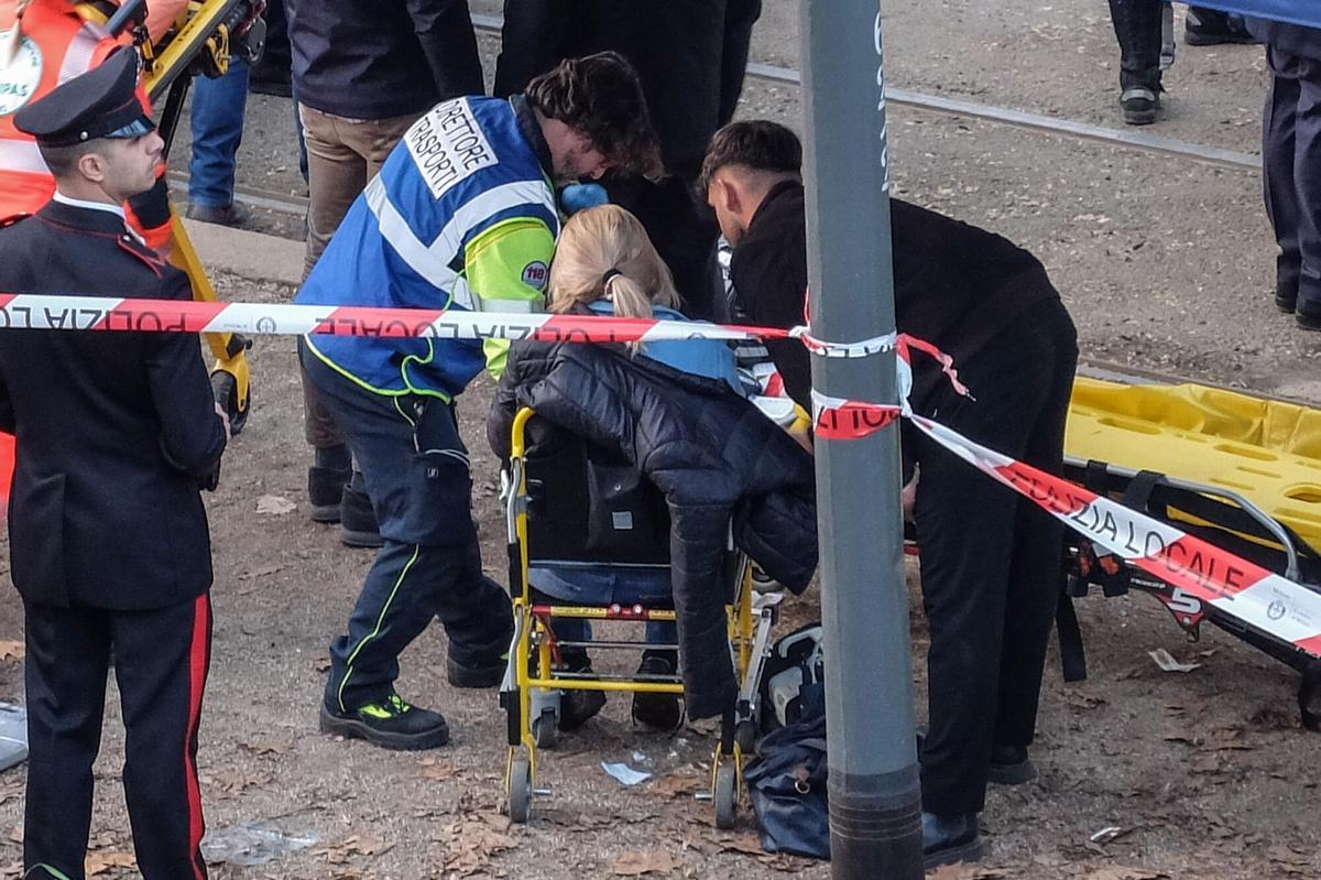 Accidente de tranvía en Milán.