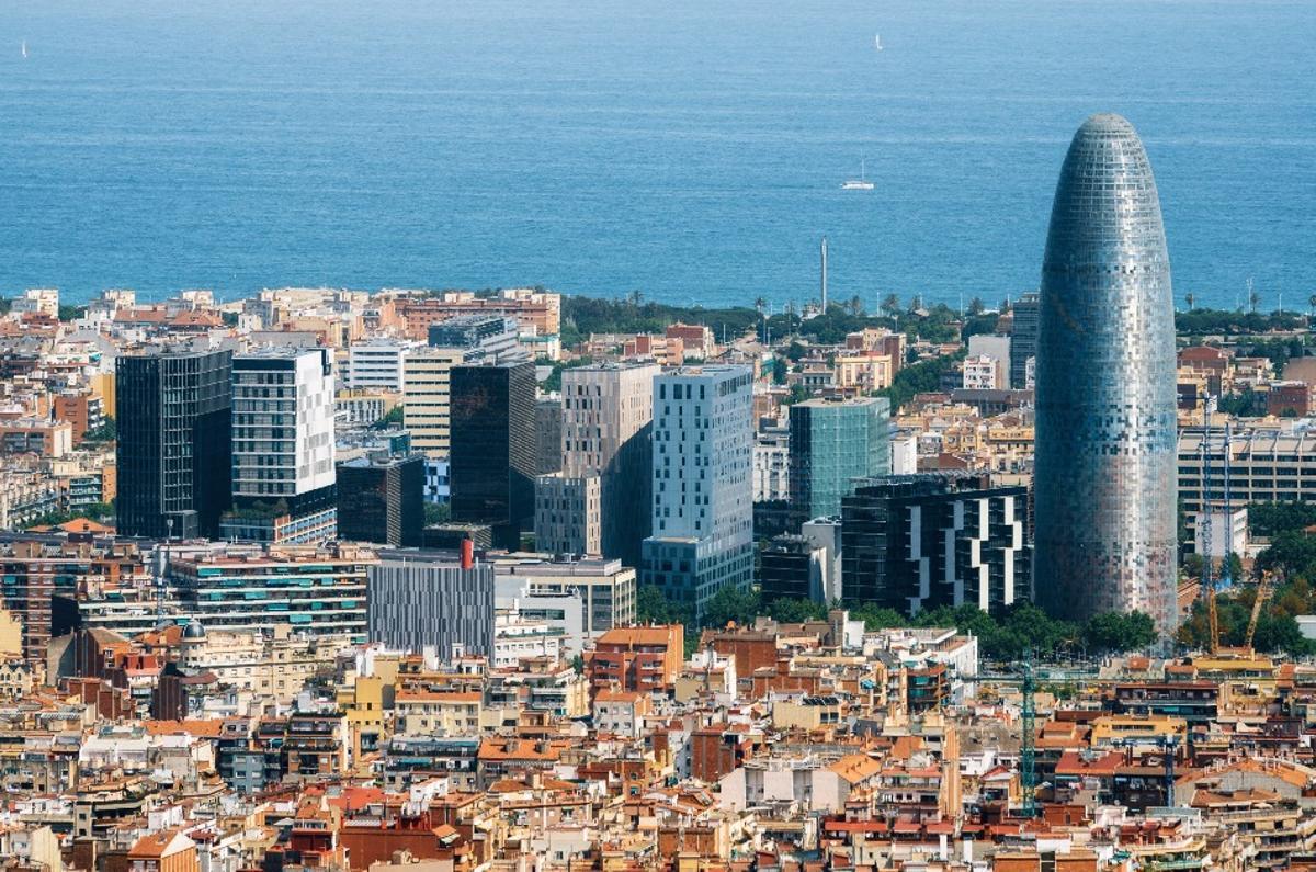 Imagen aérea del distrito tecnológico del 22@, en Barcelona