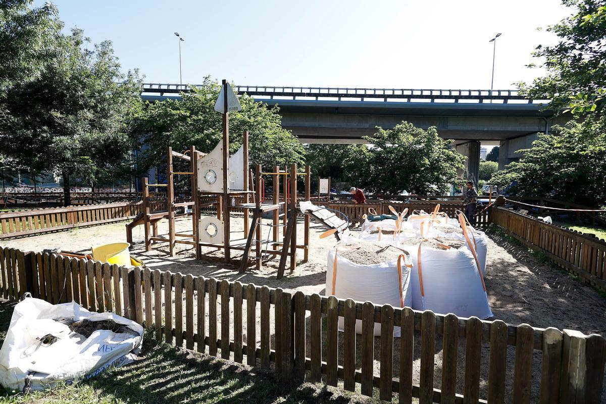 Trabajos en el parque de Mollavao