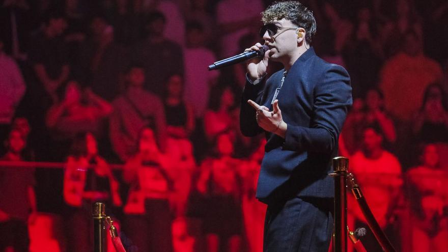 Quevedo durante su último concierto en las Islas, el pasado mes de diciembre en Gran Canaria. |