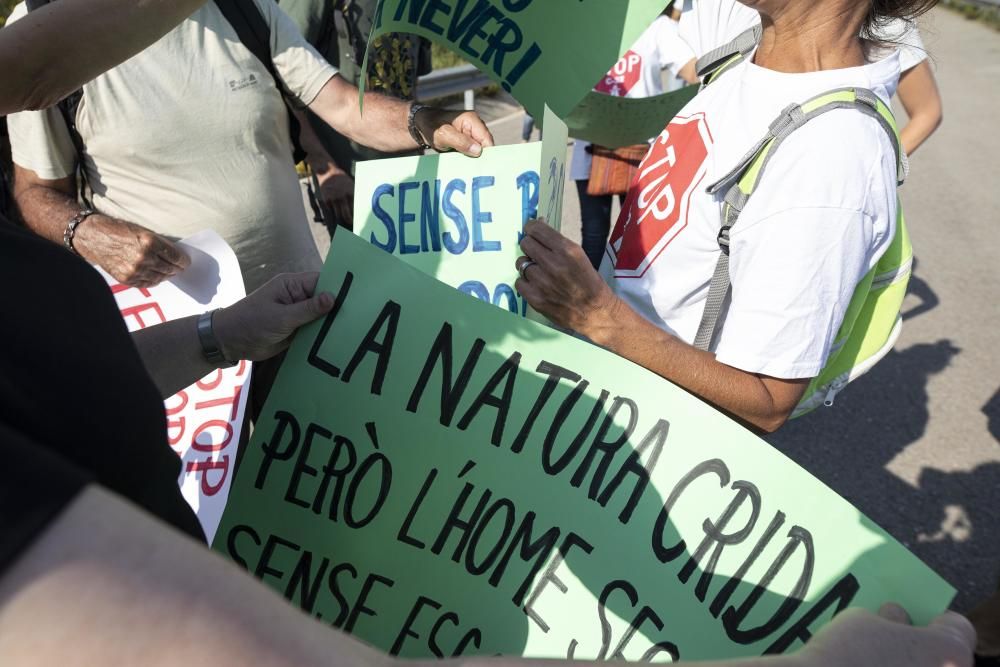 Protesta de la plataforma Aturem la C-32 a peu de carretera