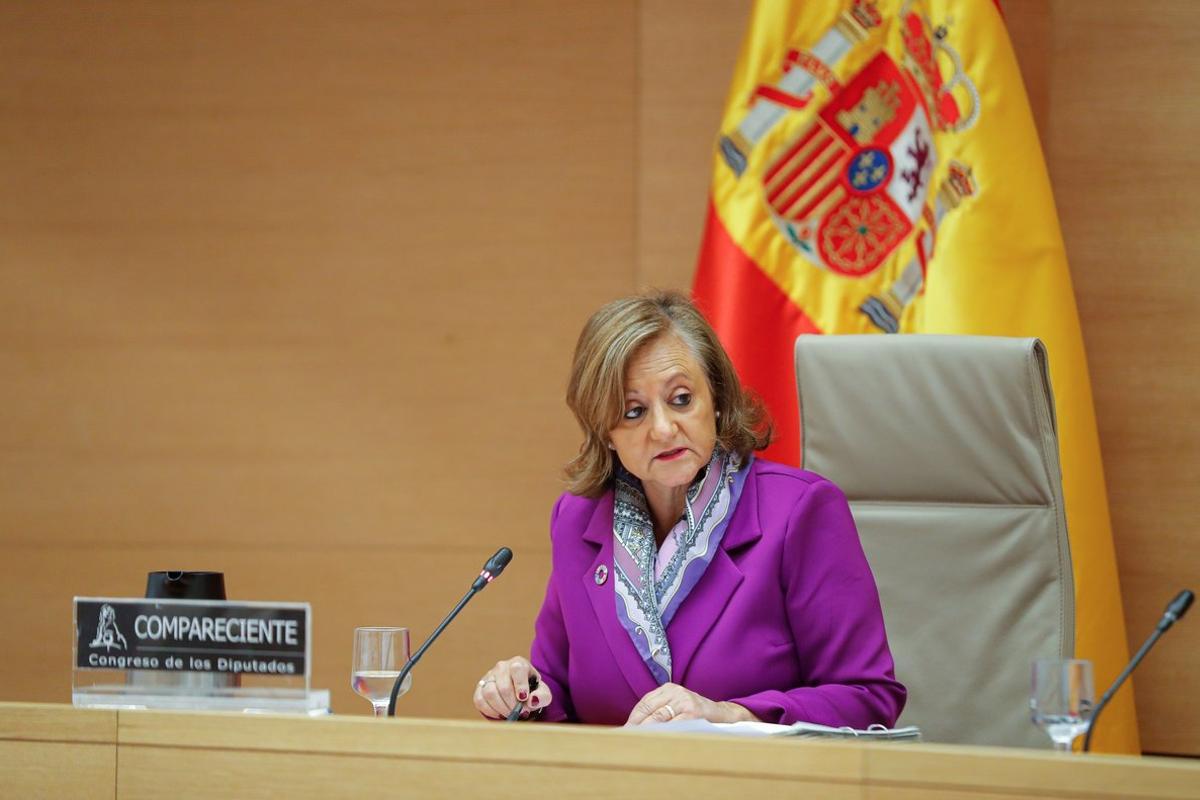 GRAF453. MADRID, 29/10/2020.- La secretaria de Estado de Asuntos Exteriores y para Iberoamérica y el Caribe, Cristina Gallach, comparece ante la comisión de Cooperación Internacional para el Desarrollo del Congreso, este jueves en Madrid. EFE/Emilio Naranjo/POOL