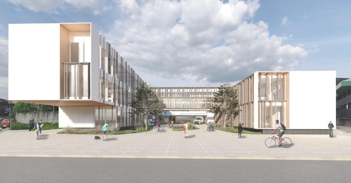 Imagen de como será el futuro centro de saúde de Vilagarcía en los terrenos de la Comandancia.