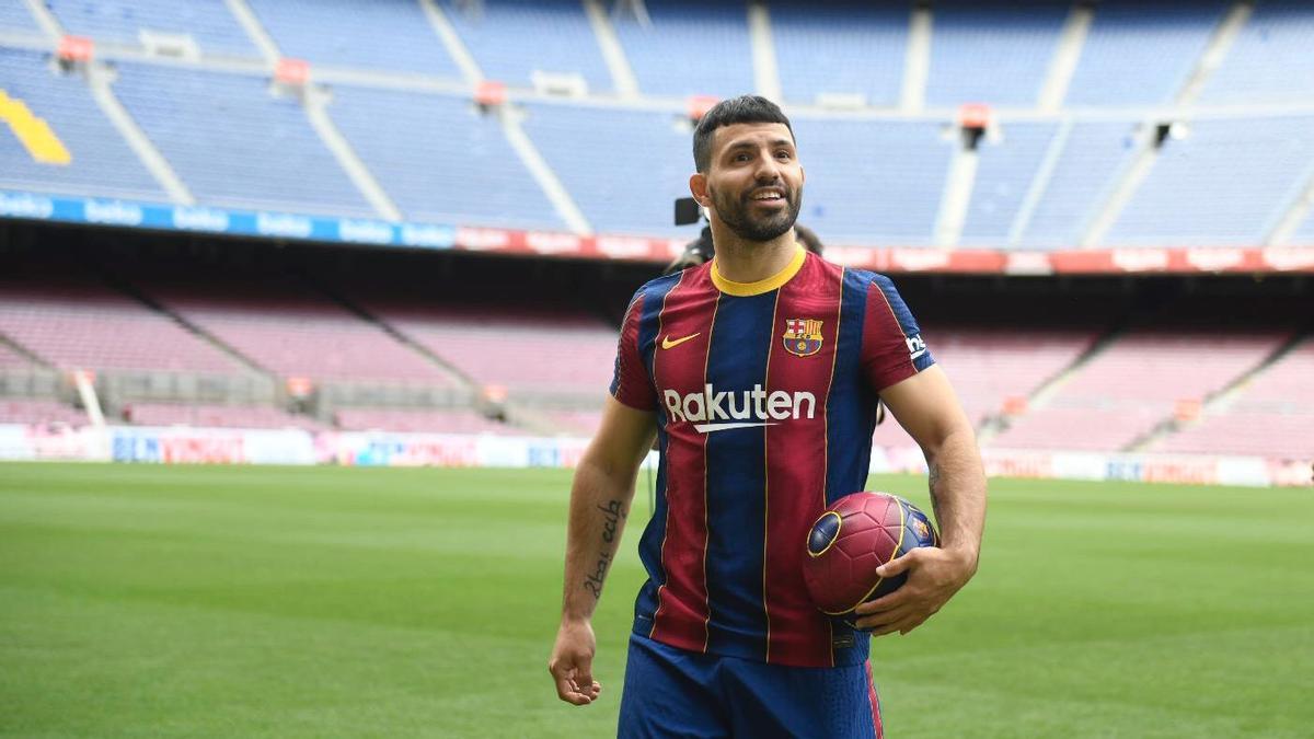 Presentación de Kun Agüero como nuevo jugador del Barça