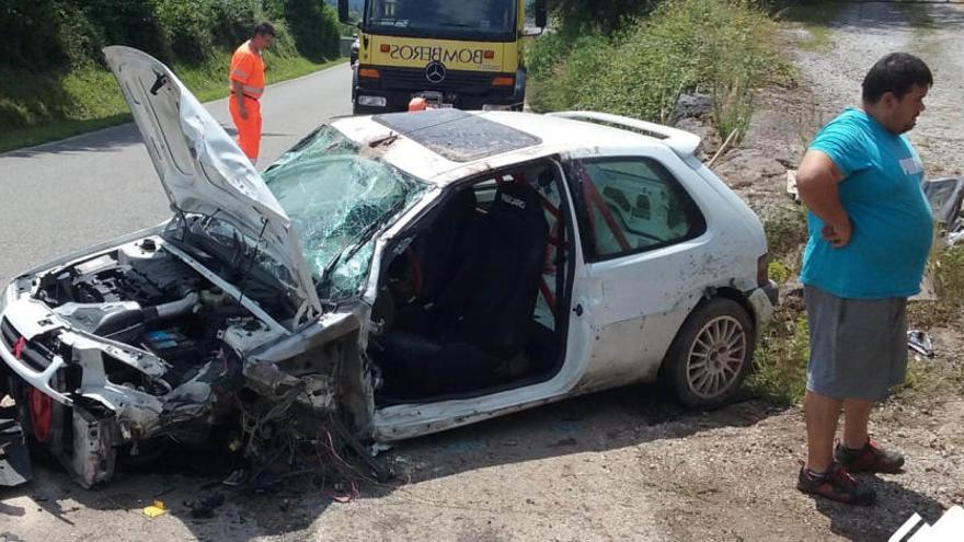 Herido un conductor en un accidente en Villaviciosa