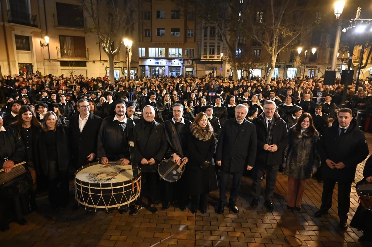 Los tambores del Bajo Aragón han resonado este jueves en el centro de Zaragoza