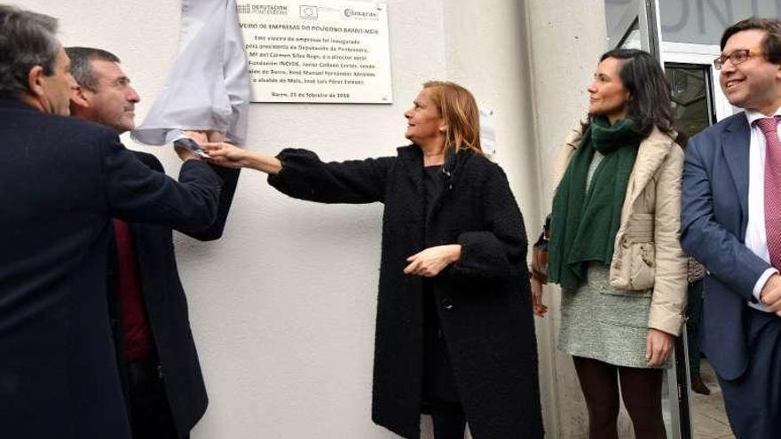 Carmela Silva, ayer, en un acto en el polígono de Barro. // G. Santos