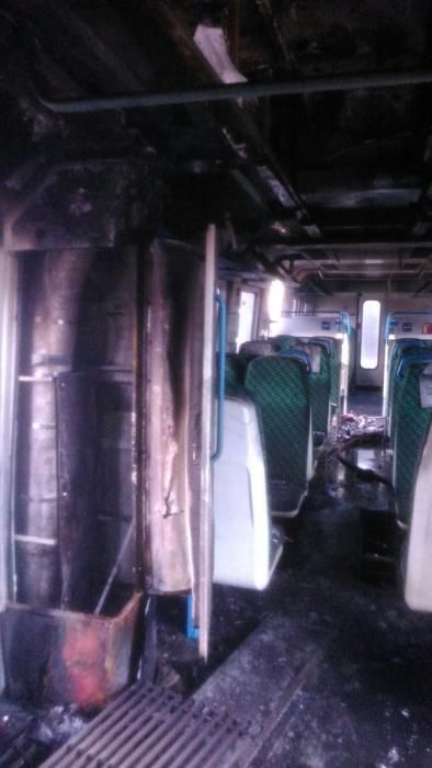 Se incendia un tren en la estación de Binissalem