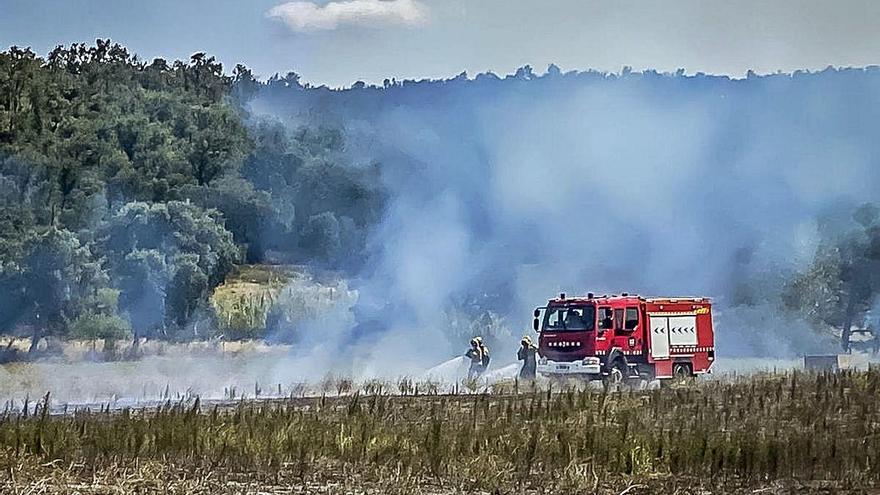 Un foc crema part d&#039;un camp a la Jonquera