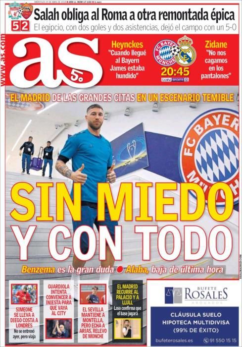 Portadas deportivas del miércoles 25 de abril