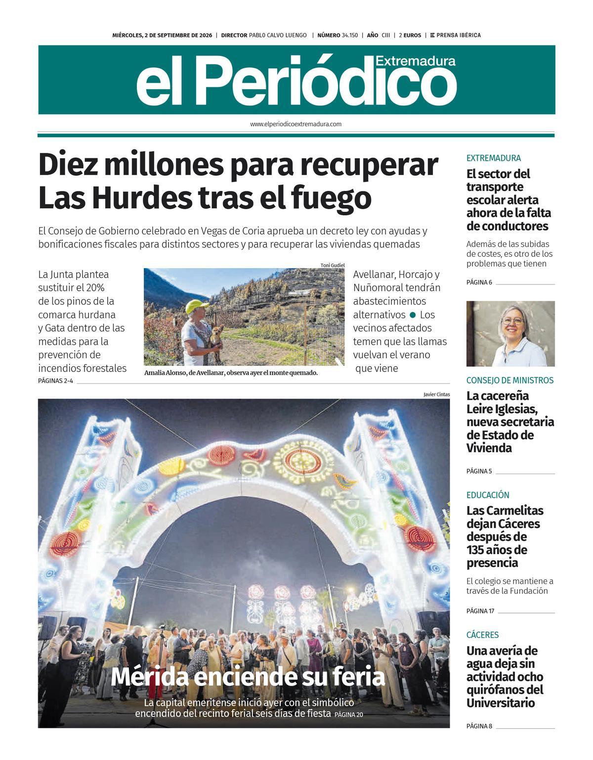 Consulta la portada correspondiente al día 2 de septiembre de 2026