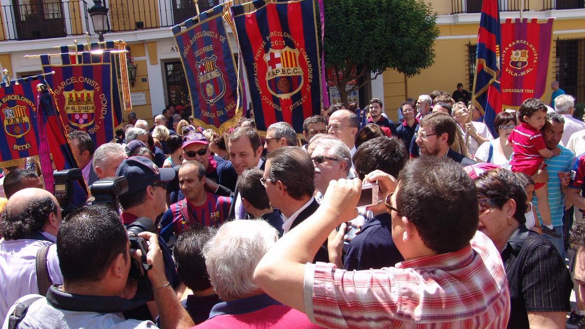 Sandro Rosell visitó Segorbe en el 50 aniversario de la Peña Barcelonista local.