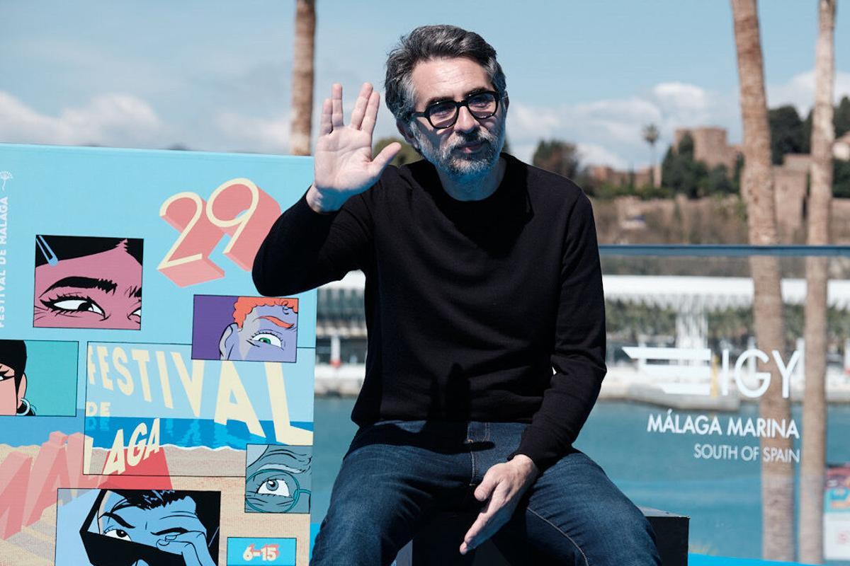 Presentación de 'Pizza Movies' en el Festival de Málaga por parte del guionista y director Carlos Padial, Berto Romero, Judit Martín  y Bruna Cusí