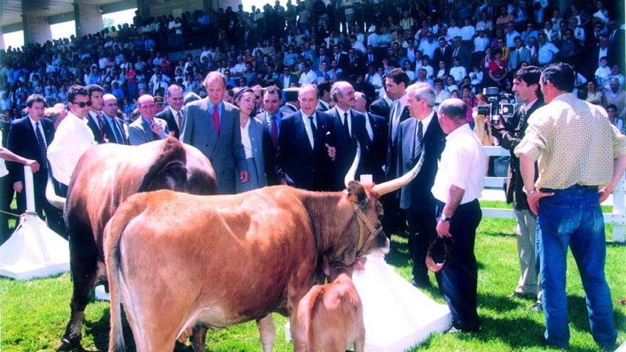 Juan Carlos I, en la inauguración de la feria de Silleda en 1996.