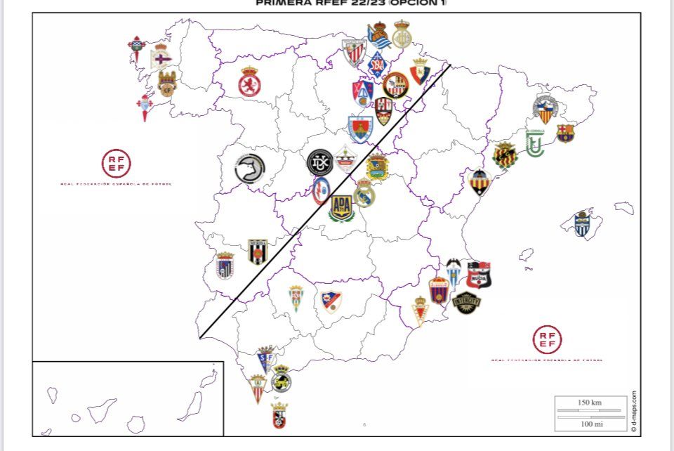 La federación española, a instancias de los clubs, ha desechado el reparto en diagonal.