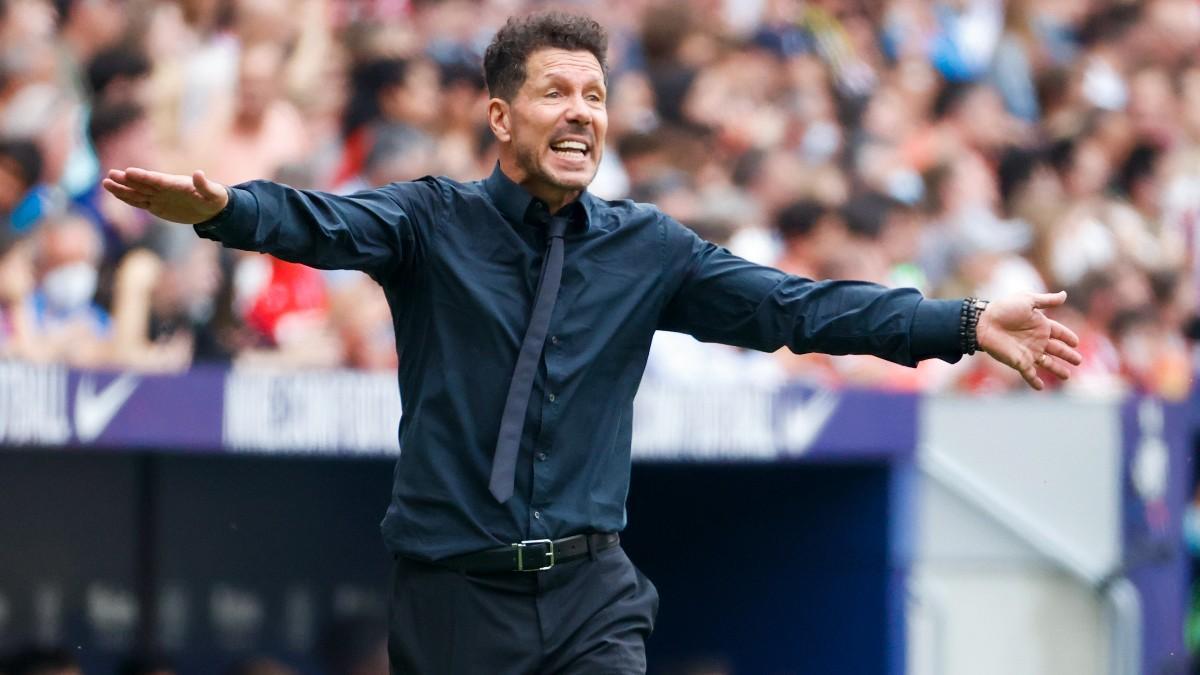 Simeone durante el choque ante el Espanyol