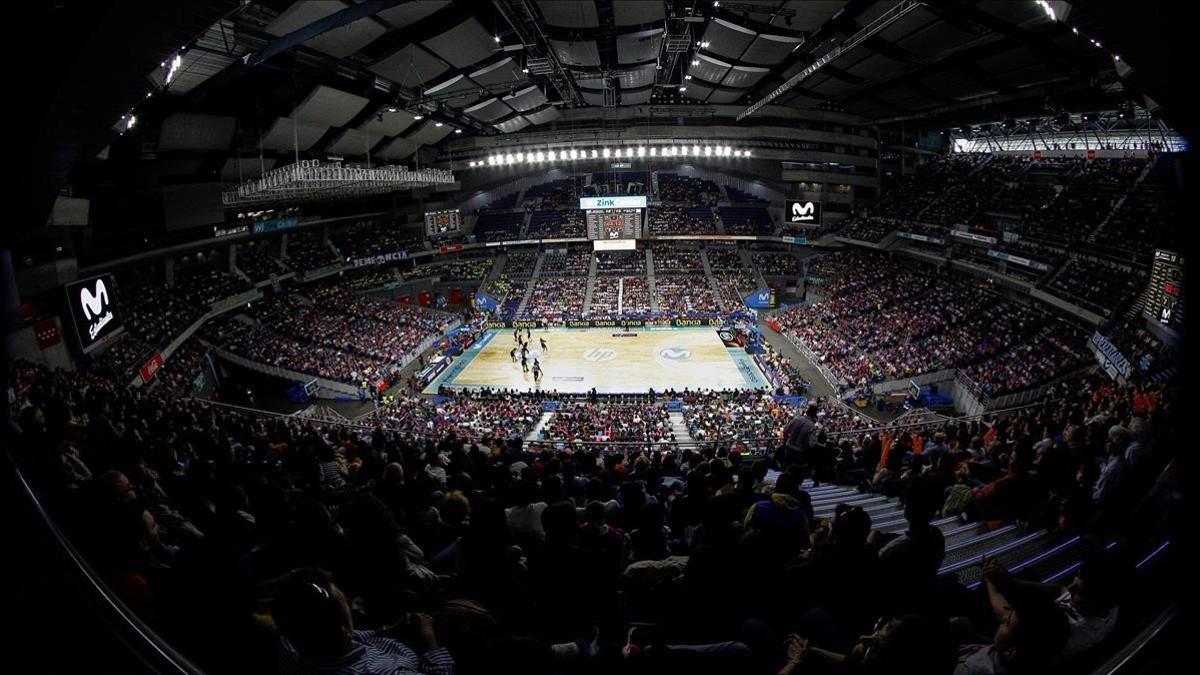 Aspecto del WiZink Center en el Movistar Estudiantes-Magec Tias.