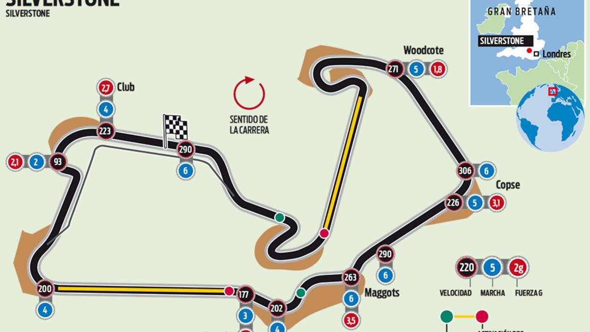 El circuito de Silverstone del GP de Gran Bretaña