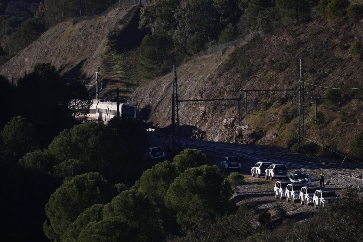 La zona cero del accidente ferroviario en Adamuz