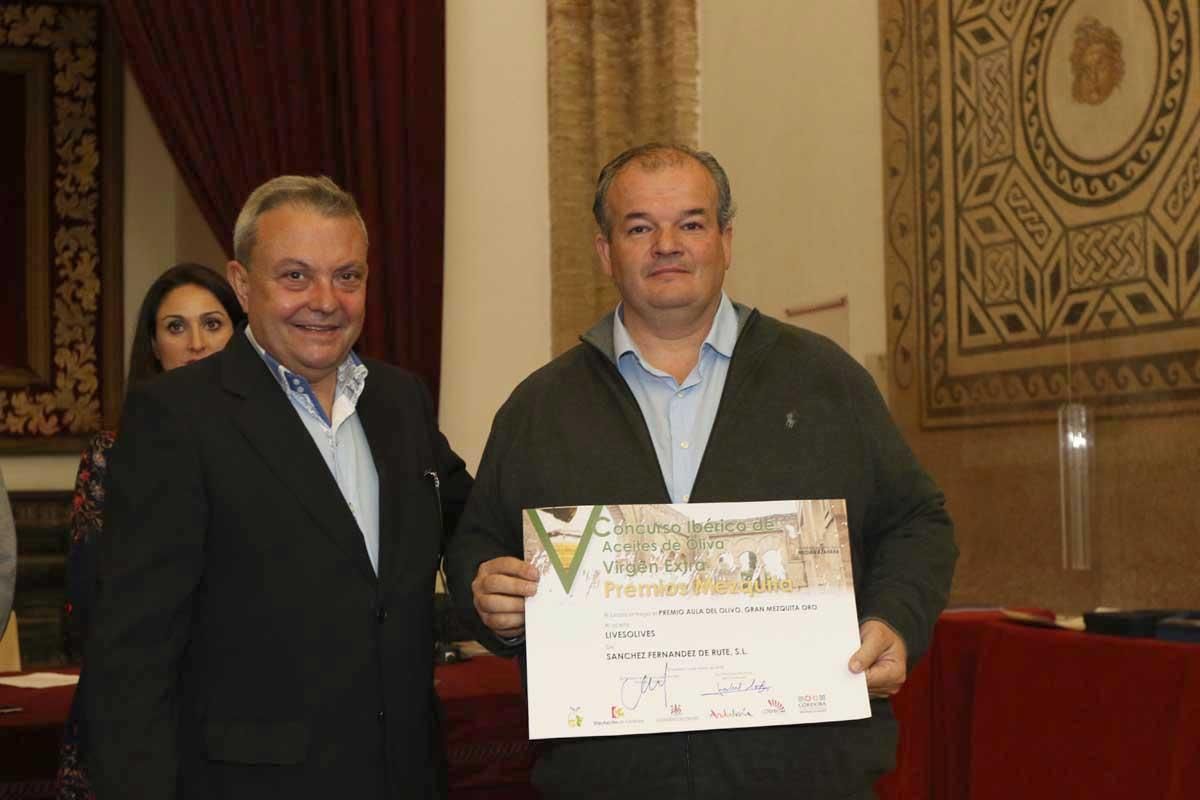 V Concurso ibérico de aceites de oliva virgen extra premios Mezquita 2018