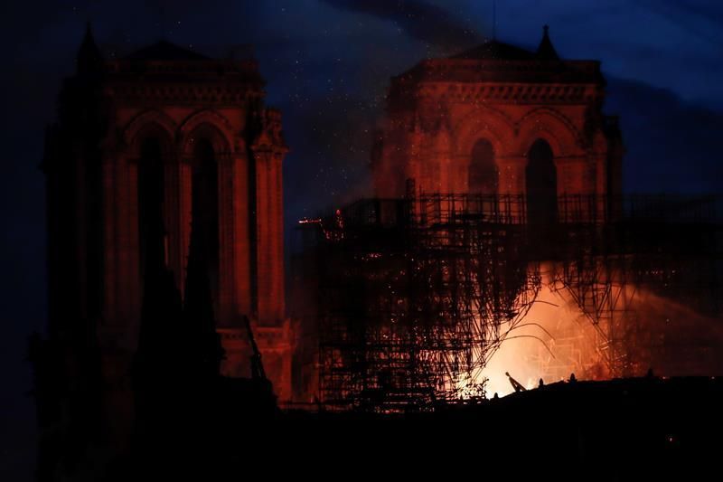 Incendio en la Catedral de Nôtre Dame