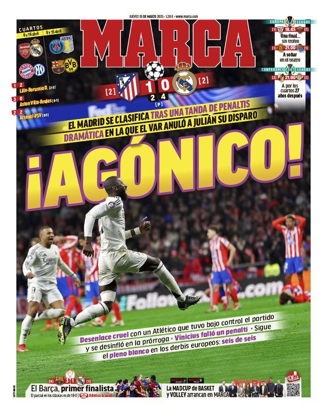 Estas son las portadas de la prensa deportiva de hoy, jueves 13 de marzo