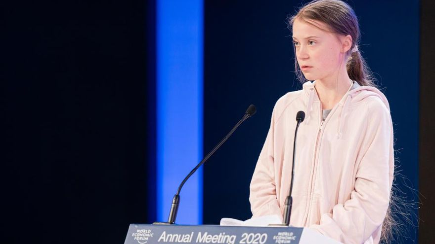 Thunberg participó en el foro este miércoles.