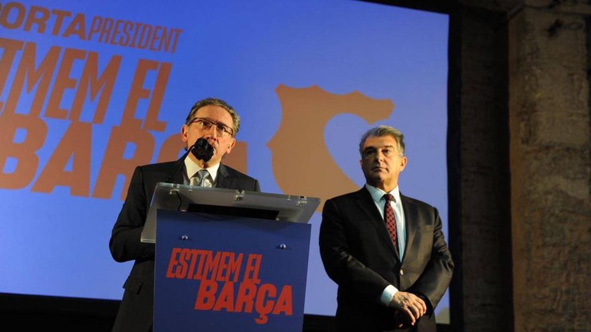 Giró y Laporta, en un acto de la campaña electoral.