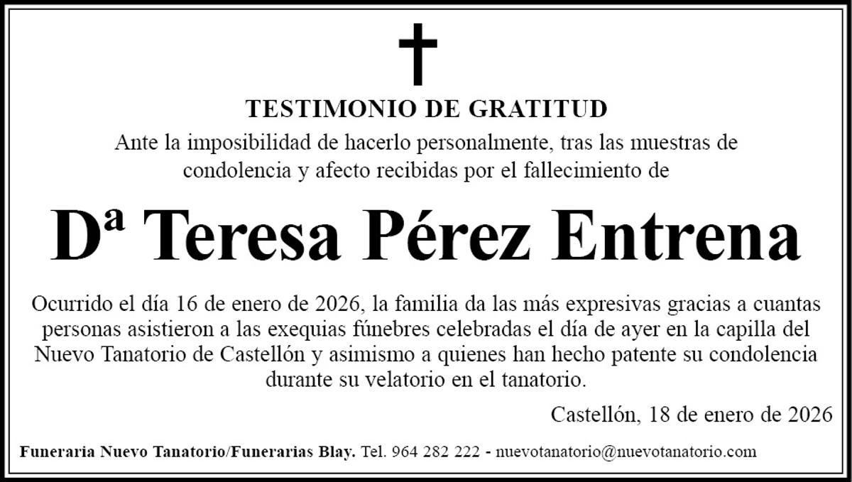 Dª Teresa Pérez Entrena