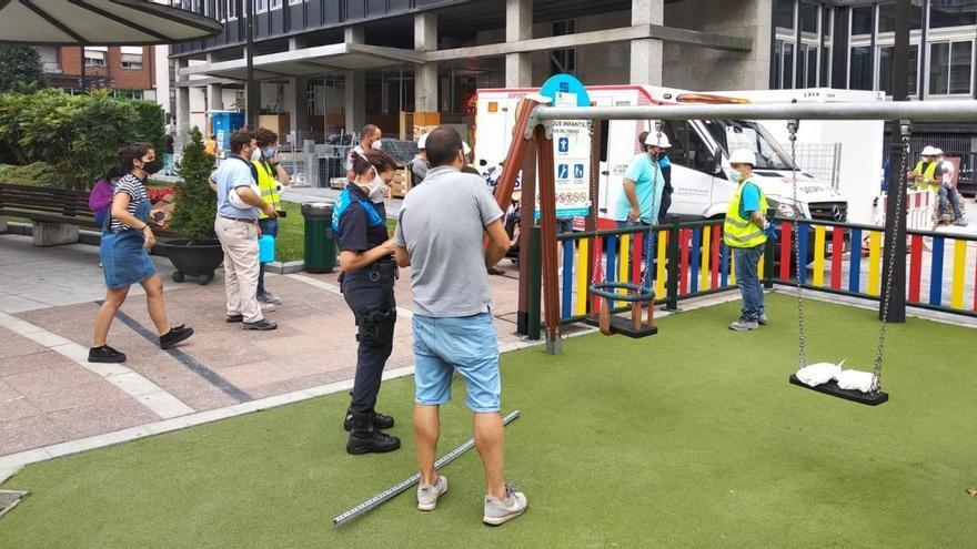 Recibe el alta el niño de cinco años al que le cayó una barra de hierro en la plaza del Fresno