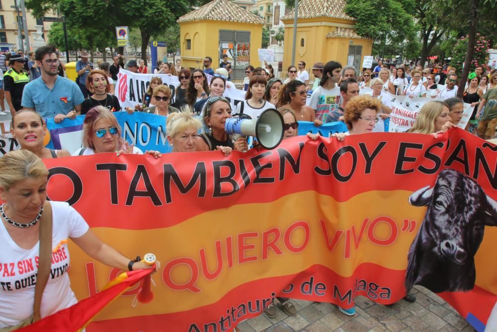 Manifestación antitaurina en Málaga