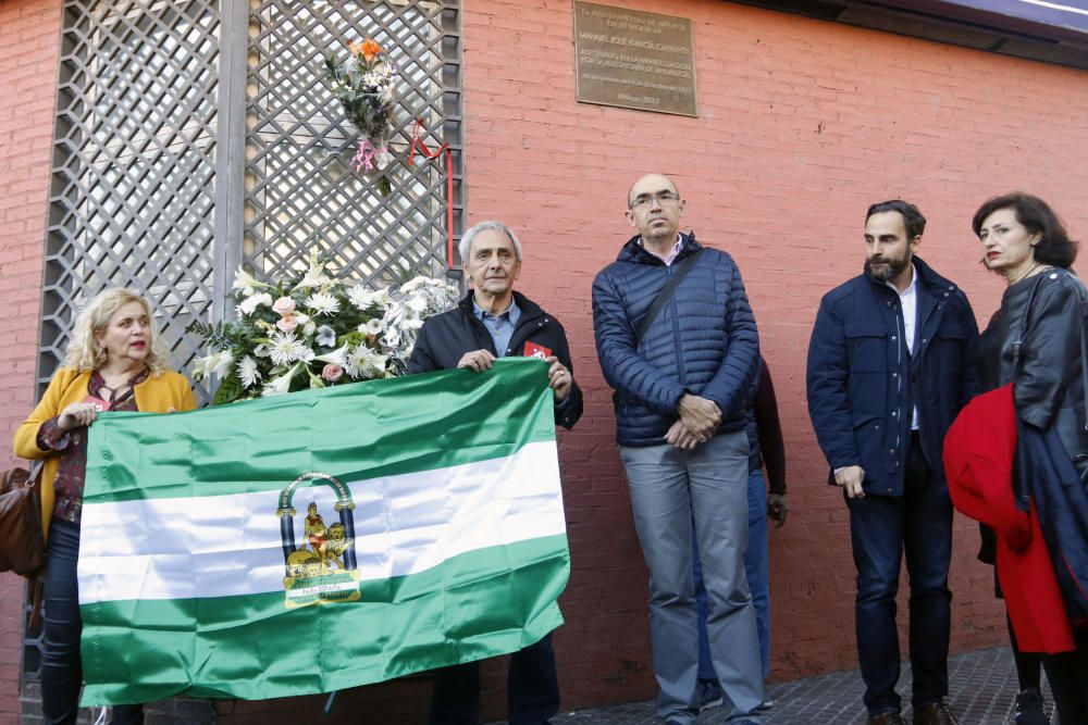 Homenaje a García Caparrós, asesinado en Málaga en 1977