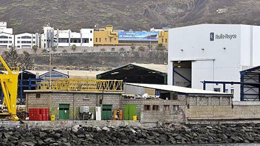 Imagen de las instalaciones de Rolls-Royce en el Puerto de La Luz.