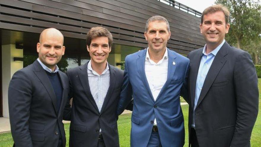 Guardiola, Mas-Bagà (director general), Geli (president) i Soriano