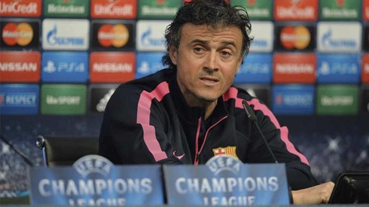 Luis Enrique Martínez durante su conferencia de prensa previa al Manchester City-Barça