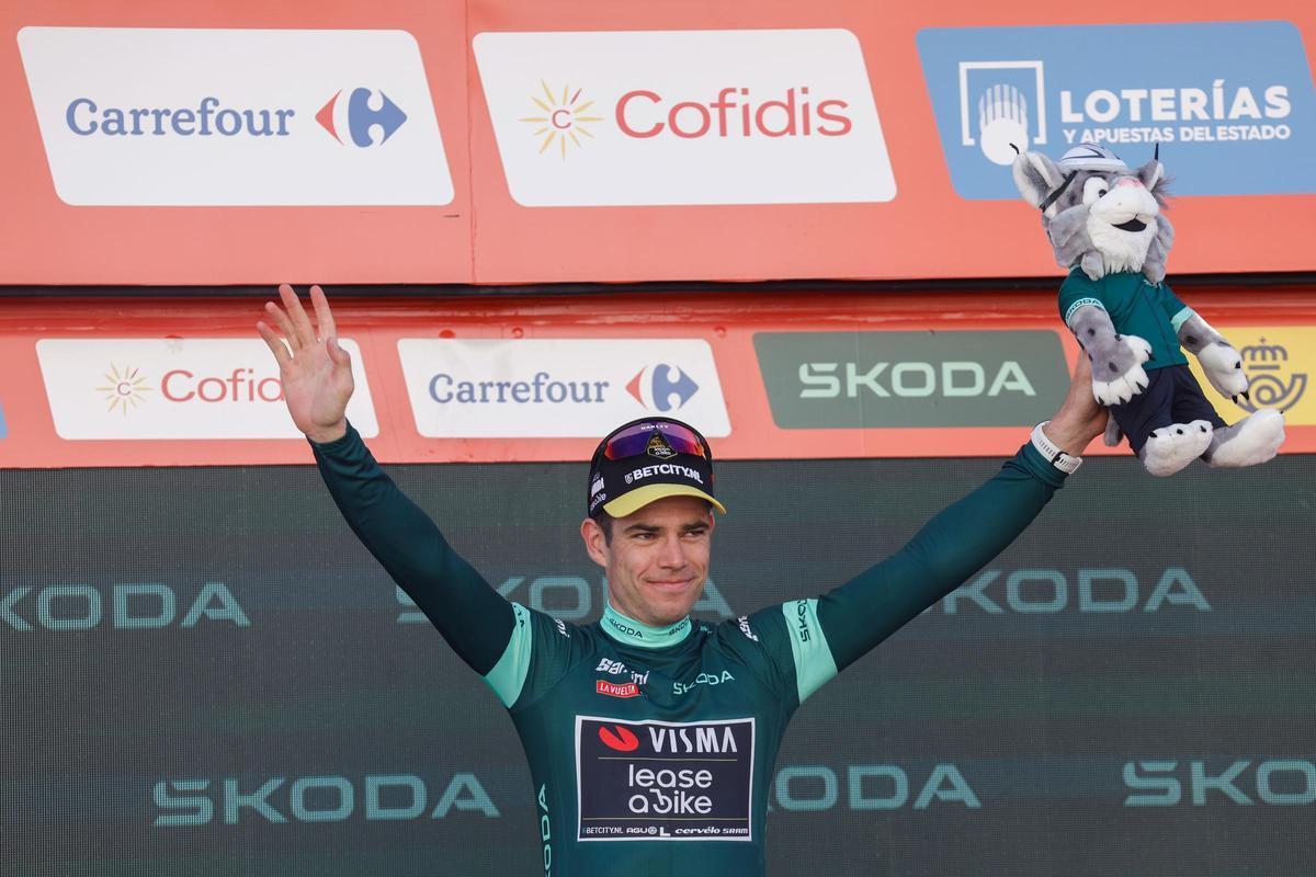 Van Aert, con el maillot verde