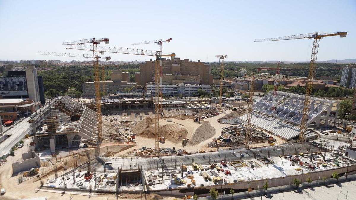 Las obras de La Romareda el pasado 7 de agosto