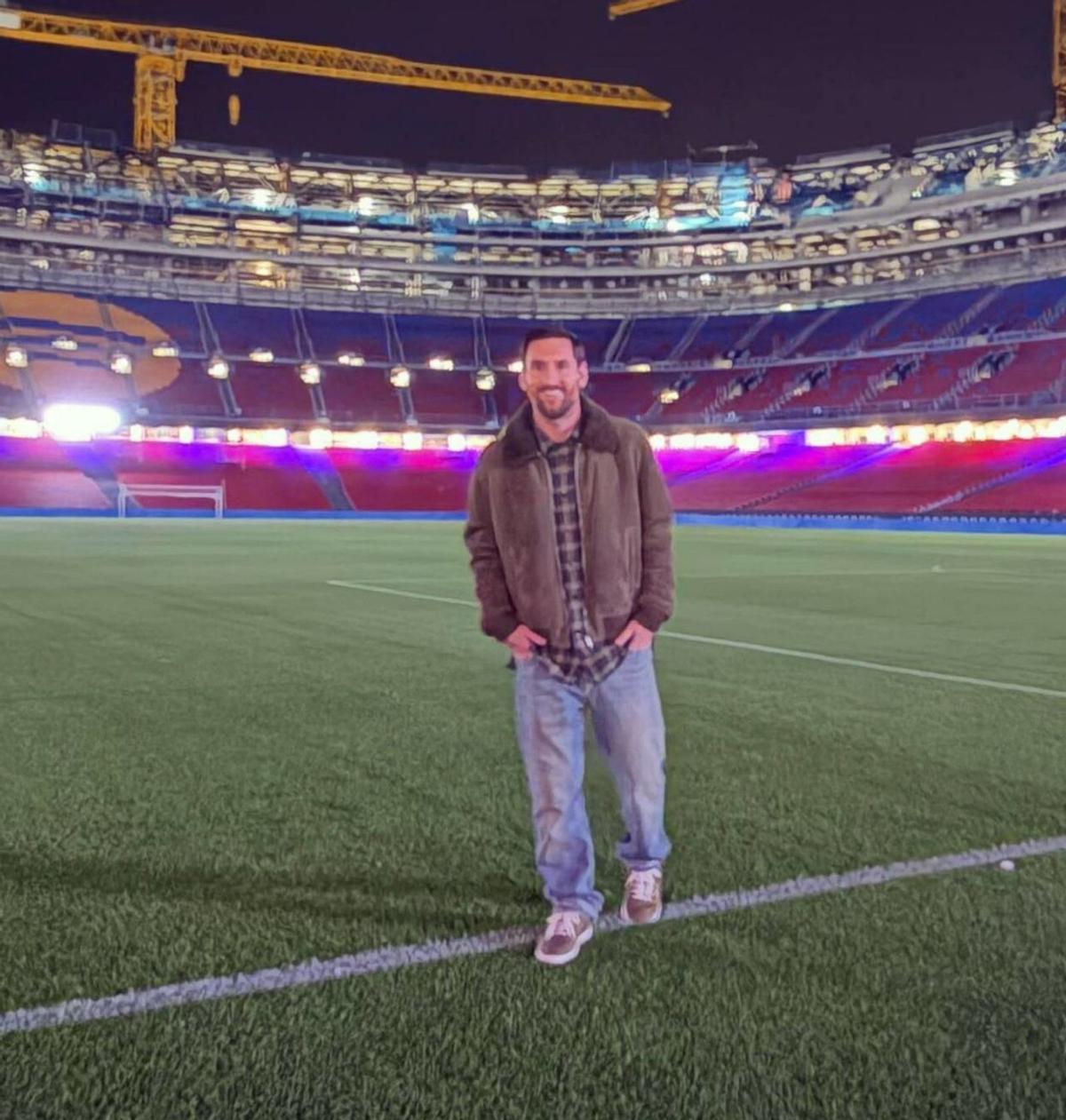 Leo Messi, en una de les imatges a l’interior del Camp Nou que va penjar al seu compte d’Instagram. | INSTAGRAM DE LEO MESSI