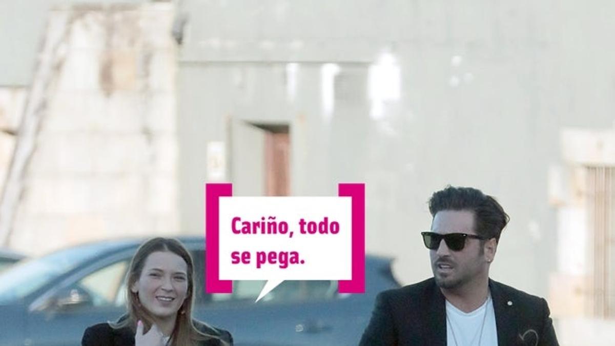 Yana Olina y David Bustamante por la calle