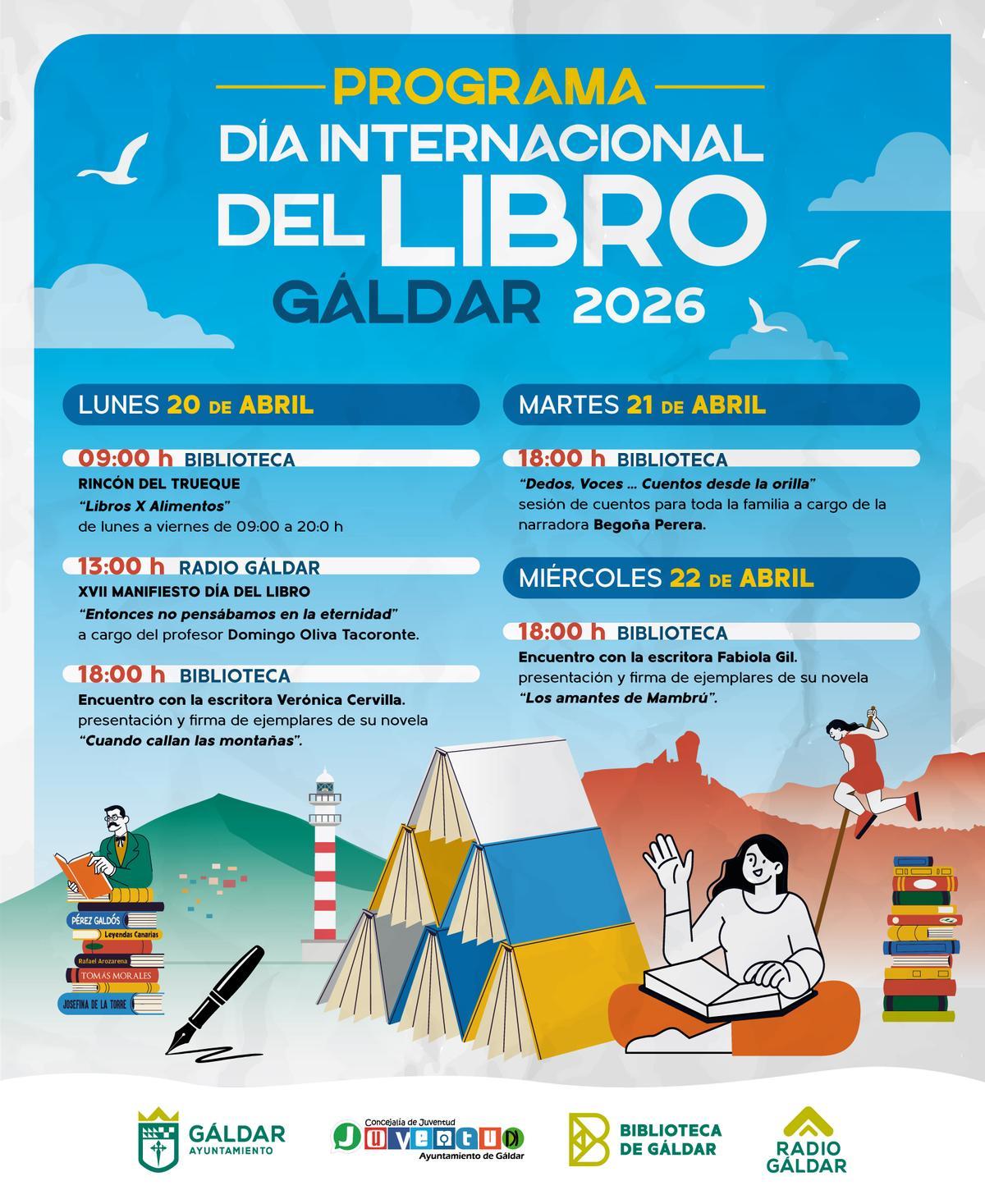 Programa del Día Internacional del Libro 2026 en Gáldar.