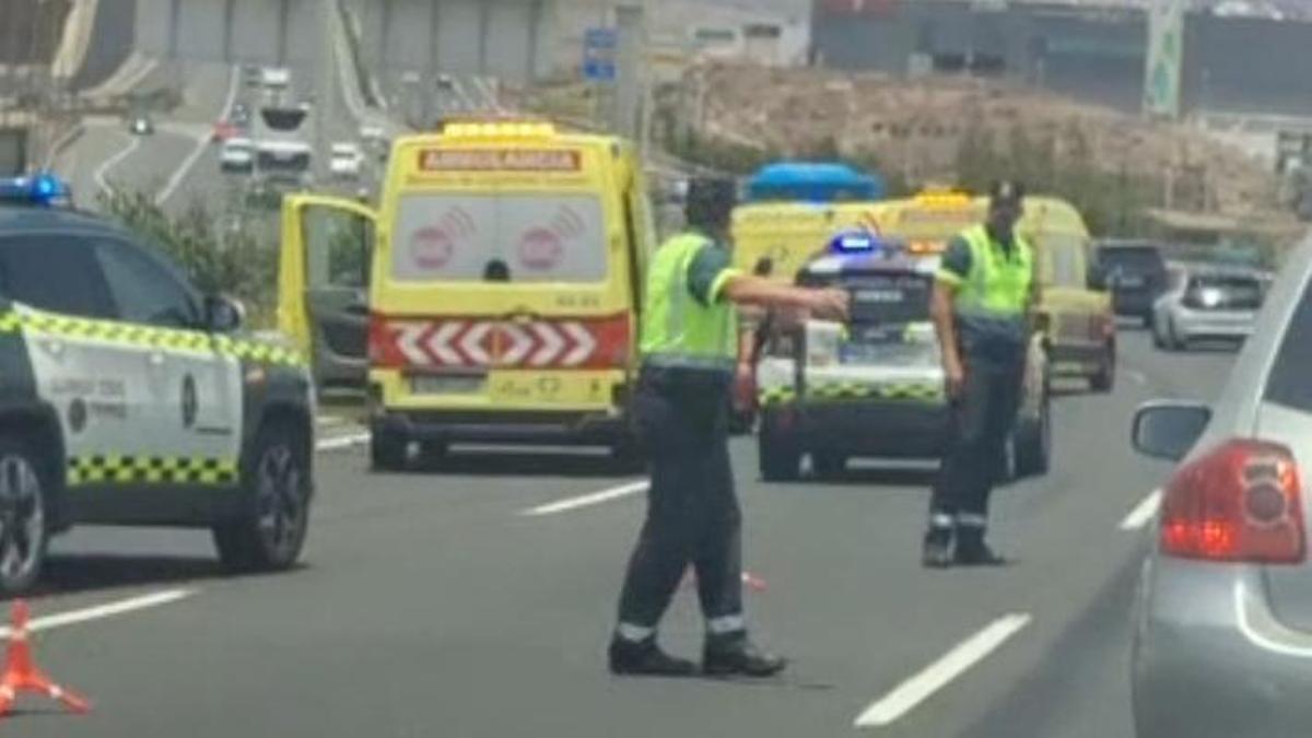 Accidente en la GC-1 en Telde: dos heridos tras una colisión múltiple