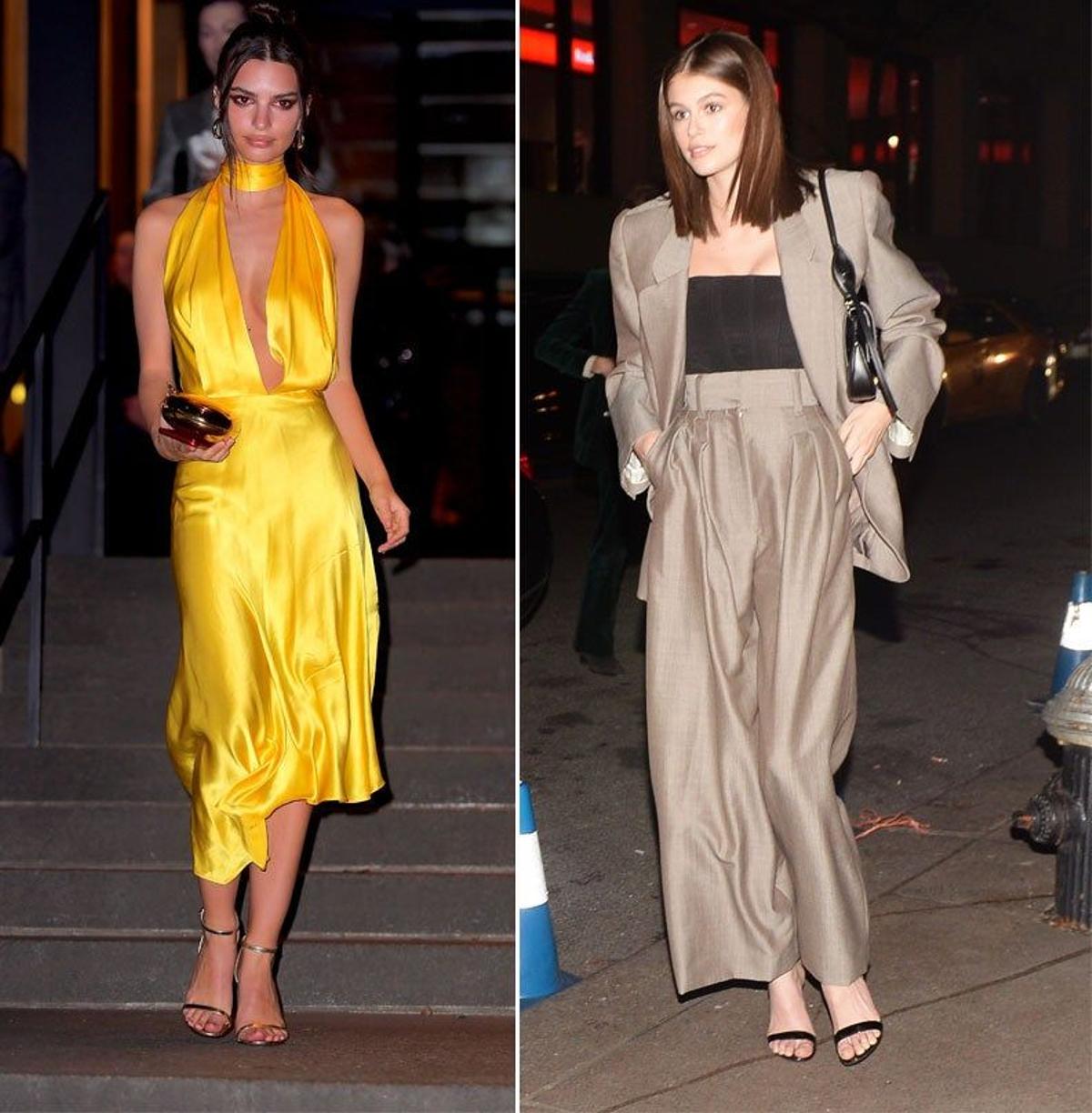 Emily RAtajkowsky y Kaia Gerber llegando a la boda de Marc Jacobs