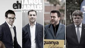 Pello Otxandiano, Imanol Pradales, Pere Aragonès y Carles Puigdemont