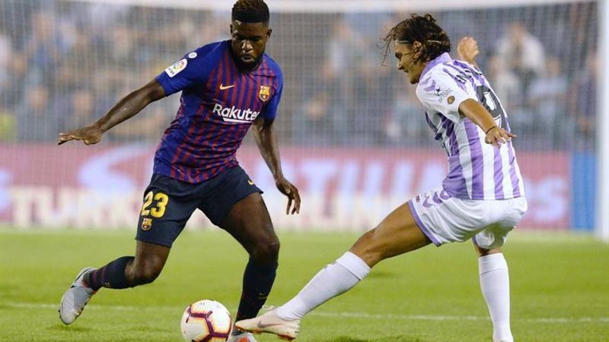 Dembélé da la victoria al Barcelona ante un Valladolid valiente (0-1)