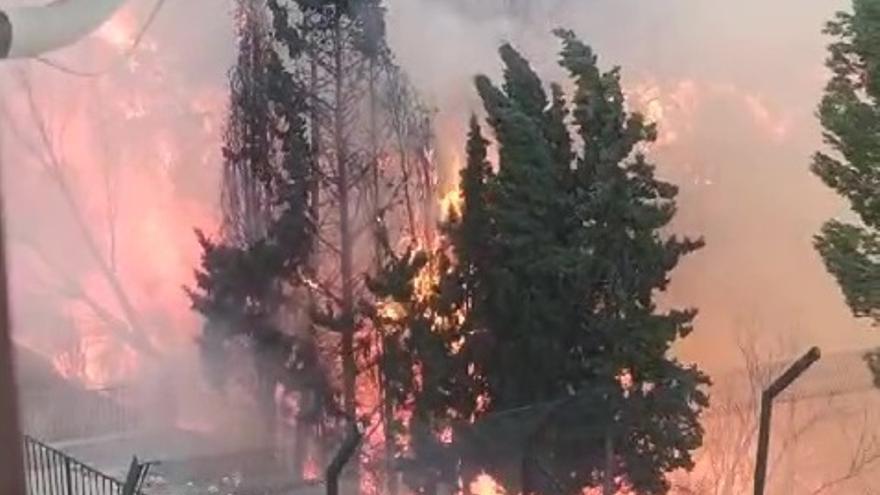 Un incendio descontrolado azota a la Vall d&#039;Albaida y la Safor